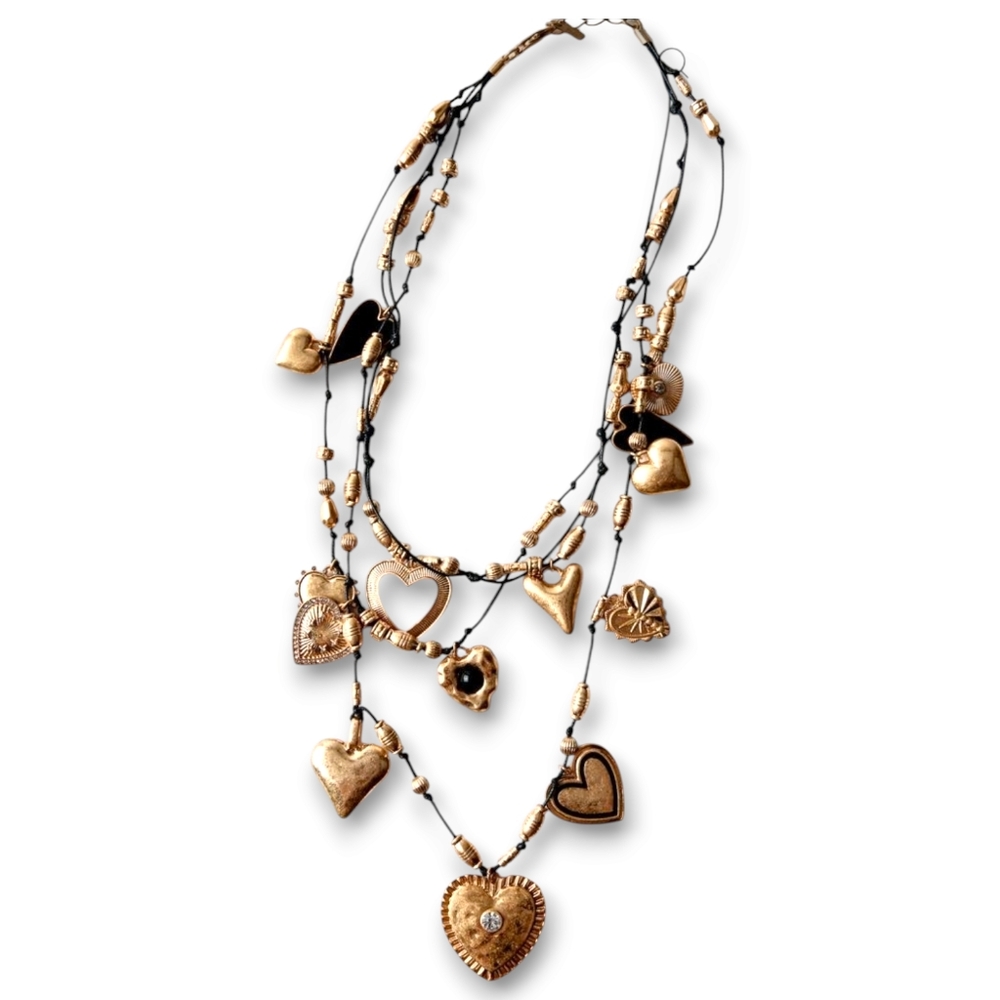 ZARA Multi Charm Heart Necklace - Picture 5 of 17